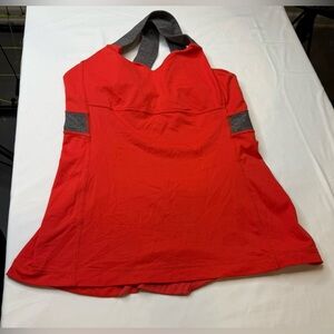 Lululemon Vibrant Orange and  Gray Athletic Tank Top